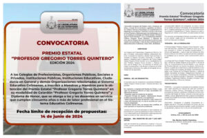 Lee más sobre el artículo Este viernes, plazo para inscribir propuestas merecedoras al Premio Prof. Gregorio Torres Quintero