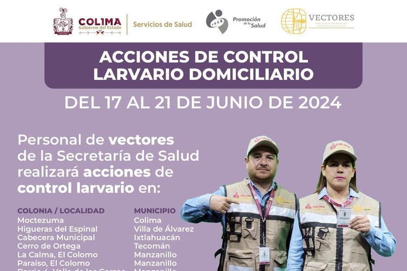 En este momento estás viendo Salud Colima realizará control larvario contra dengue, zika y chikungunya