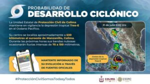 Lee más sobre el artículo Vigila UEPC depresión tropical Tres – E, formada en el Océano Pacífico