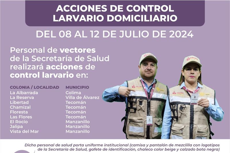 En este momento estás viendo Salud Colima continúa control larvario contra dengue, zika y chikungunya esta semana en 4 municipios