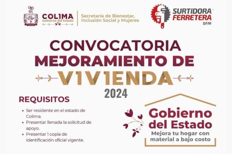 En este momento estás viendo Continúa abierto programa Mejoramiento de Vivienda 2024 en Colima