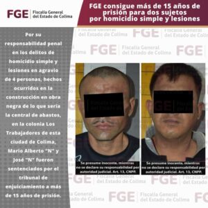 Lee más sobre el artículo Dan más de 15 años de prisión para dos sujetos