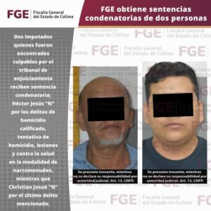 Lee más sobre el artículo FGE obtiene sentencias condenatorias de dos personas