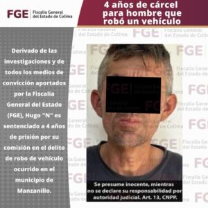 Lee más sobre el artículo Sentencian a hombre por robo de vehículo