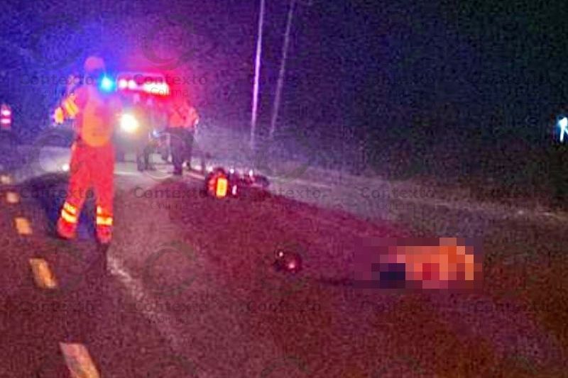 En este momento estás viendo Motociclista fallece al atropellar un perro, en Tecomán