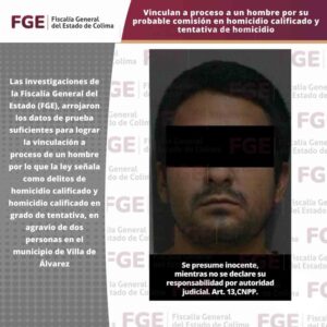 Lee más sobre el artículo A proceso sujeto por su probable comisión en homicidio y tentativa de homicidio