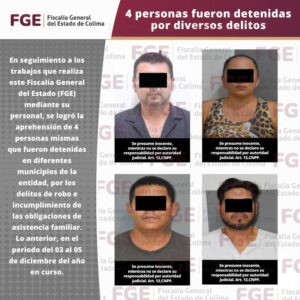 Lee más sobre el artículo 4 personas fueron detenidas por diversos delitos