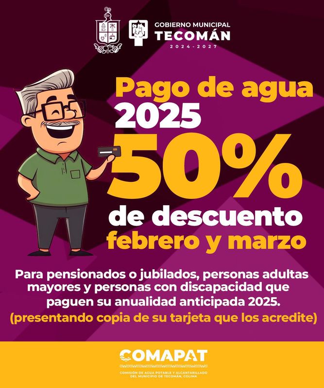 En este momento estás viendo Invita Comapat a aprovechar los descuentos de febrero y marzo en pago de agua 2025