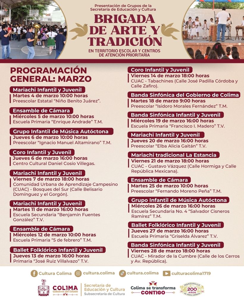 En este momento estás viendo Brigada de Arte y Tradición ofrecerá 17 funciones gratuitas