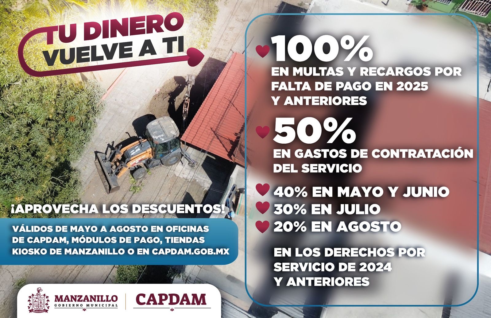 En este momento estás viendo Anuncia Capdam descuentos de mayo a agosto en multas, recargos y derechos por servicios