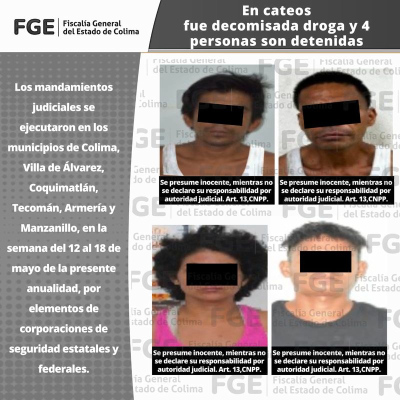 En este momento estás viendo Decomisan droga en cateteos, hay 4 detenidos