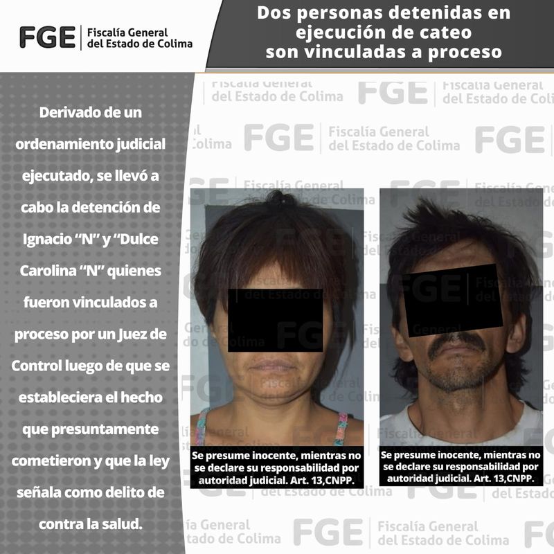 En este momento estás viendo Dos personas detenidas en ejecución de cateo son vinculadas a proceso