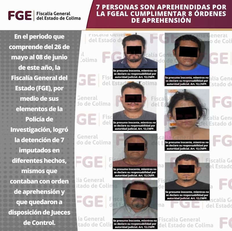 En este momento estás viendo Aprehende FGE a 7 personas