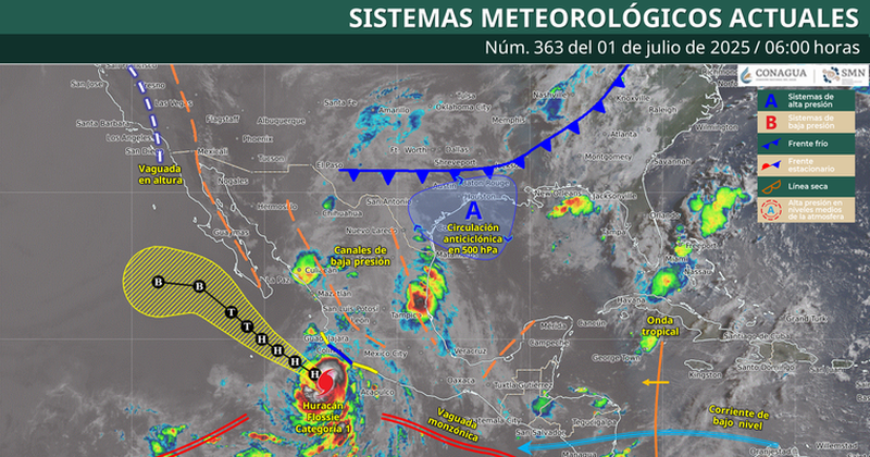En este momento estás viendo Colima bajo alerta por lluvias torrenciales, fuertes vientos y alto oleaje ante cercanía del huracán Flossie