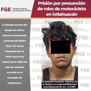 Lee más sobre el artículo Prisión por presunción de robo de motocicleta en Ixtlahuacán