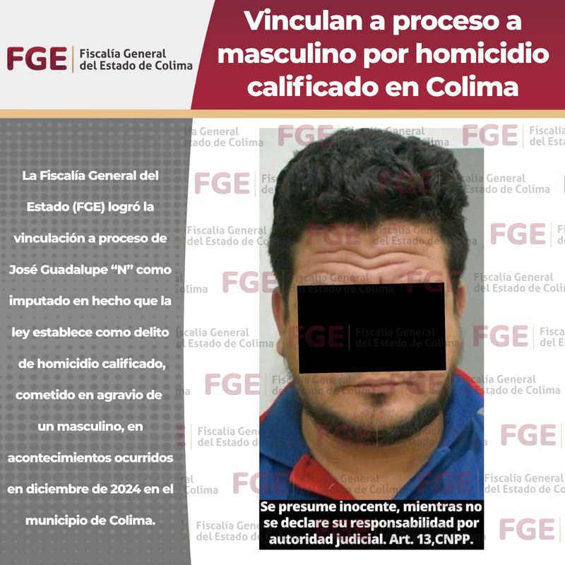 En este momento estás viendo Vinculan a proceso a masculino por homicidio calificado en Colima