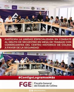 Lee más sobre el artículo Participa la Unidad Especializada en Combate al Delito de Secuestro en mesa de trabajo con comerciantes del Centro Histórico de Colima a favor de la seguridad