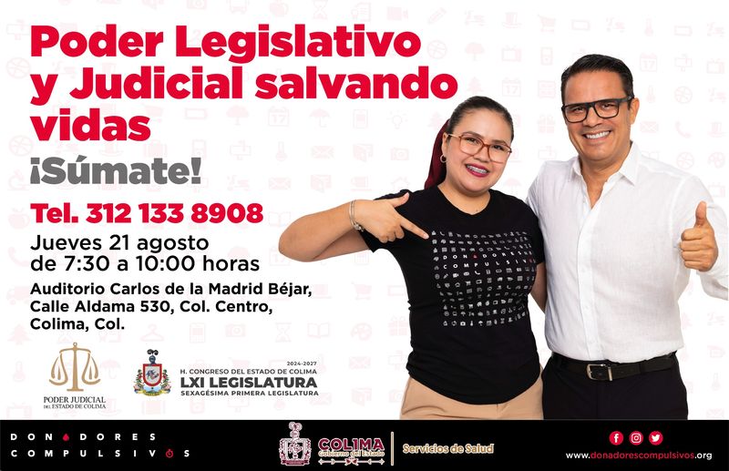 En este momento estás viendo Impulsan Poderes Legislativo y Judicial junto a Donadores Compulsivos, campaña de donación de sangre