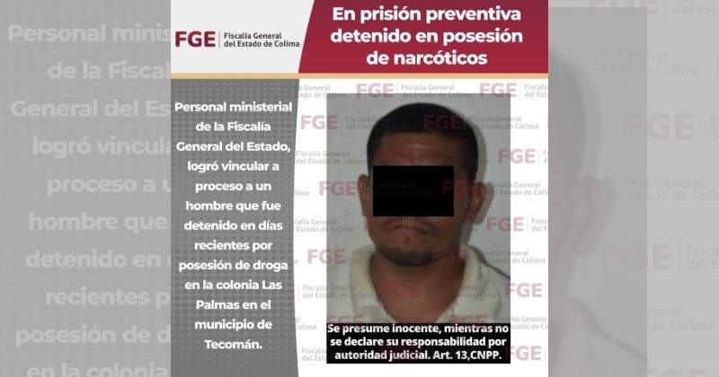 En este momento estás viendo En prisión preventiva detenido en posesión de narcóticos