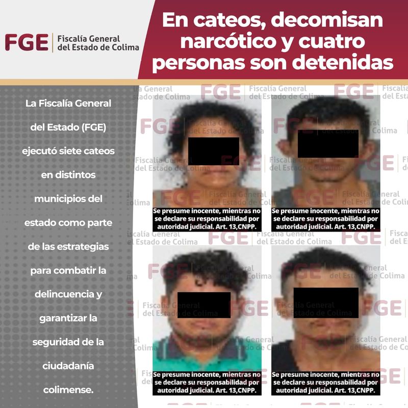 En este momento estás viendo En cateos decomisan narcótico y cuatro personas son detenidas