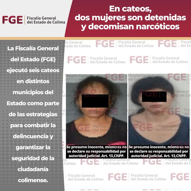 En este momento estás viendo En cateos, dos mujeres son detenidas y decomisan narcóticos 