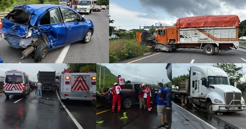 En este momento estás viendo Accidentes en autopista Colima–Manzanillo generan bloqueos y movilizan a cuerpos de emergencia