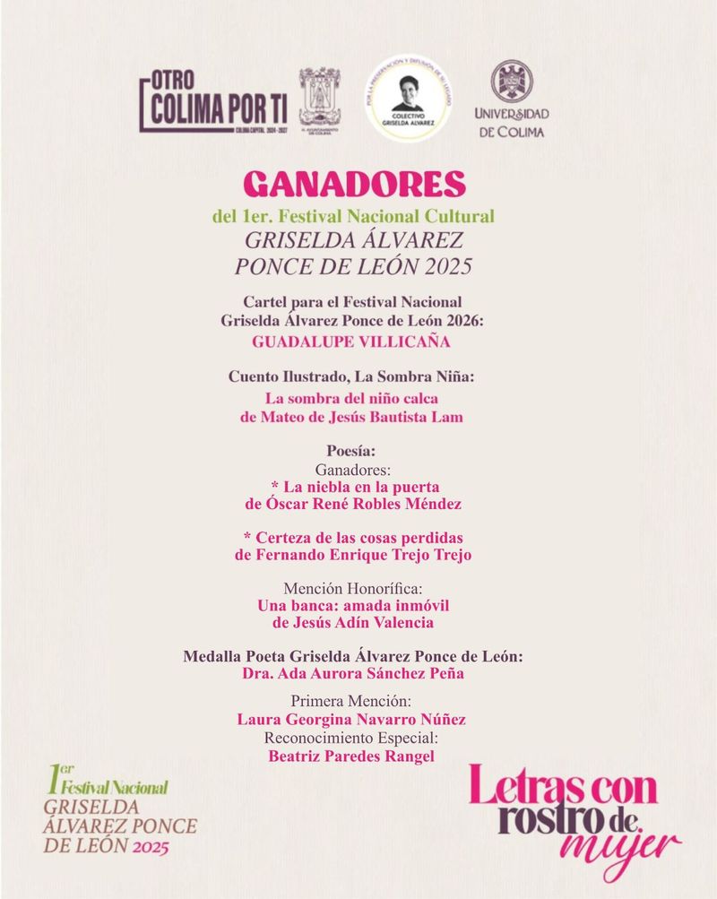 En este momento estás viendo Premian a ganadores del Primer Festival Griselda Álvarez Ponce de León 2025