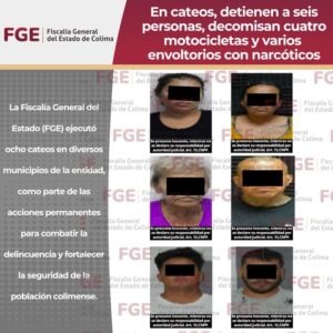 Lee más sobre el artículo En cateos, detienen a seis personas, decomisan cuatro motocicletas y varios envoltorios con narcóticos