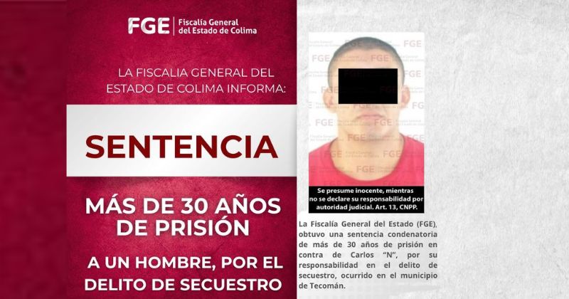 En este momento estás viendo Por el delito de secuestro, sentencian a más de 30 años de prisión a un hombre