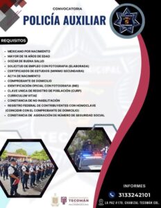 Lee más sobre el artículo Convocan en Tecomán a mujeres y hombres para integrarse como Policía Auxiliar