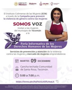 Lee más sobre el artículo ICM acercará Feria de los Derechos Humanos de las Mujeres en Santa Rosa, Tecomán