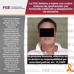 Lee más sobre el artículo La FGE detiene a sujeto con cuatro órdenes de aprehensión por homicidio calificado y desaparición de personas