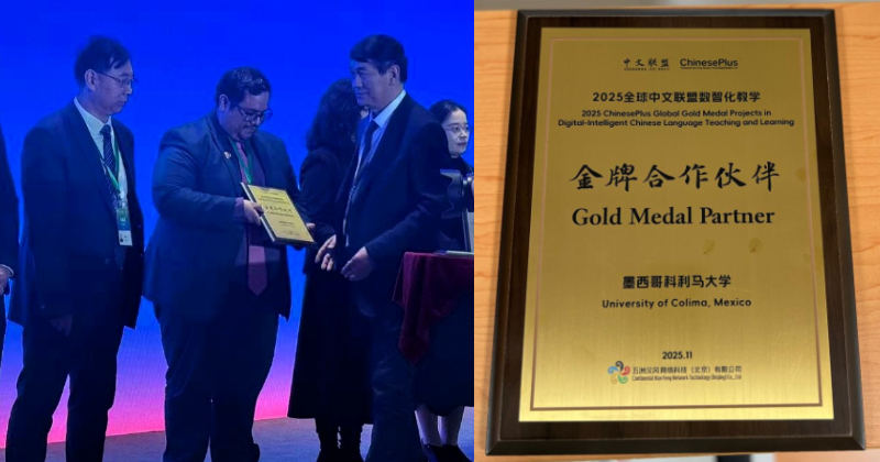 En este momento estás viendo Entregan a la UdeC el premio Socio de Medalla de Oro por su destacada implementación del Programa Chinese Plus