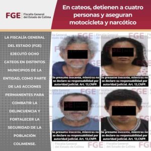 Lee más sobre el artículo En cateos, detienen a cuatro personas y aseguran motocicleta y narcótico