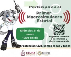 Lee más sobre el artículo Gobierno de Colima invita a participar en Primer Macrosimulacro Estatal de Protección Civil 2026
