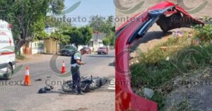Lee más sobre el artículo Vehículo embiste a motociclista y se da a la fuga en el centro de Tecomán
