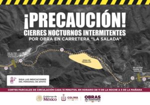 Lee más sobre el artículo Seidum informa nuevo esquema de trabajos nocturnos en el tramo ‘La Salada’ de la autopista Colima-Manzanillo