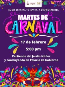 Lee más sobre el artículo DIF Estatal Colima invita a las familias a disfrutar el ‘Martes de Carnaval’, el 17 de febrero