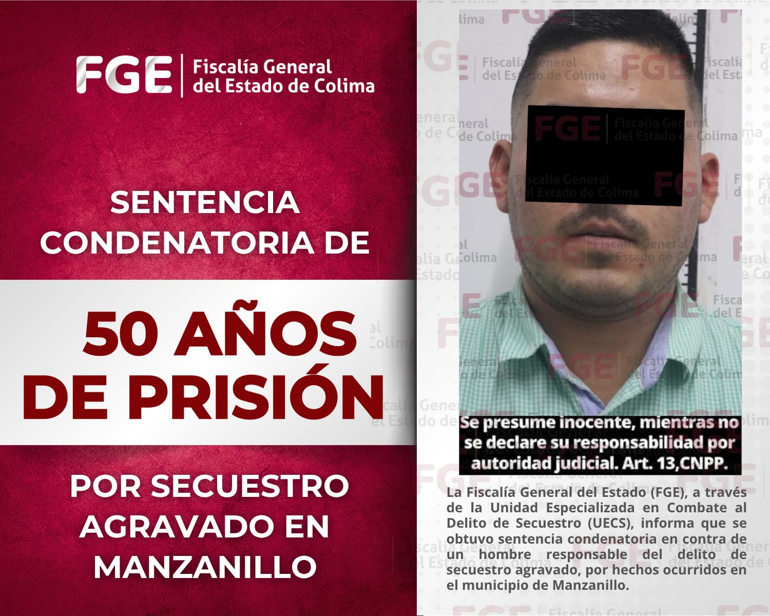 En este momento estás viendo Dictan 50 años de prisión por secuestro agravado en Manzanillo