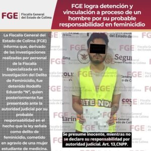 Lee más sobre el artículo Detienen a presunto responsable de feminicidio de estudiante de medicina en La Villa