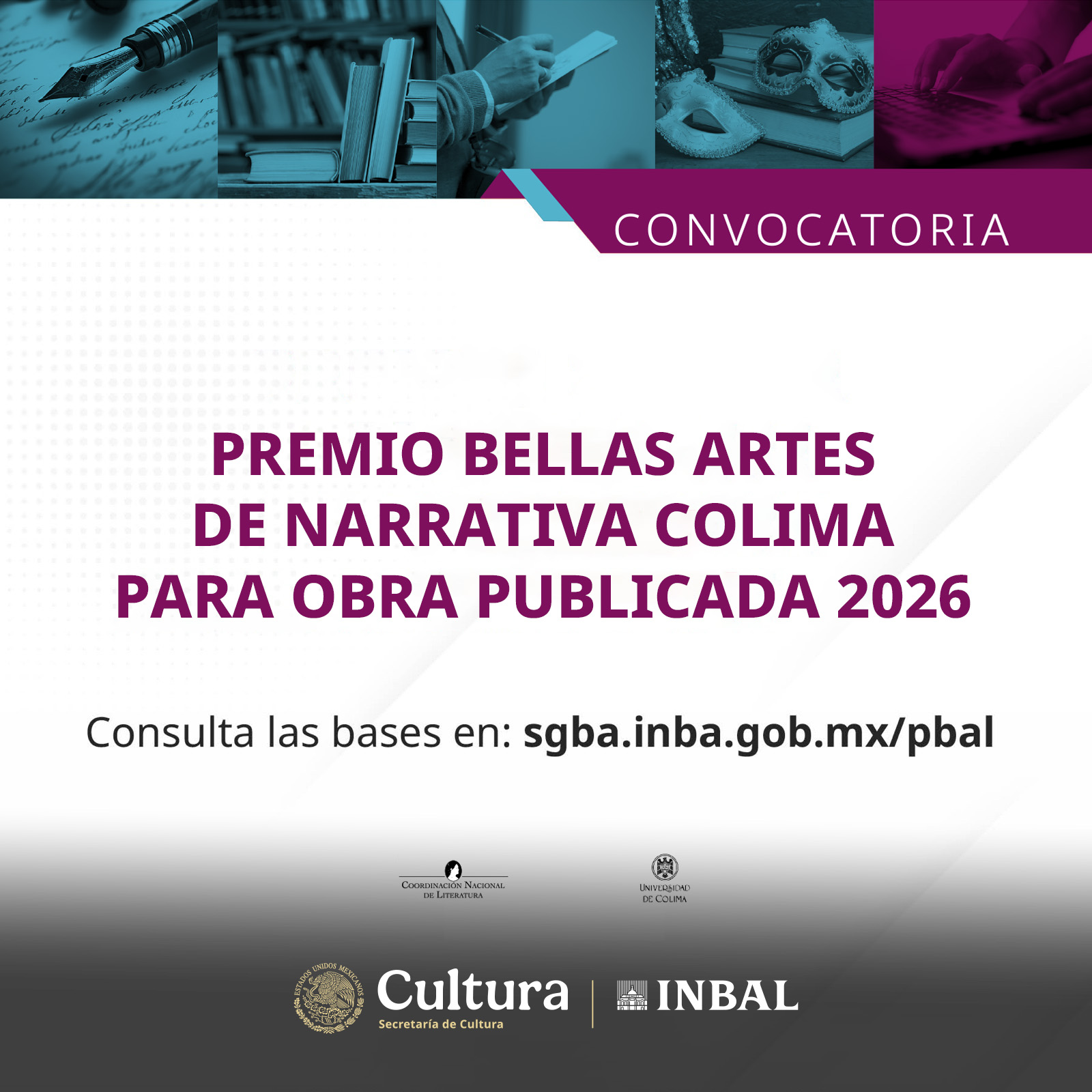 En este momento estás viendo Abierta, convocatoria del Premio Bellas Artes de Narrativa Colima para Obra Publicada 2026