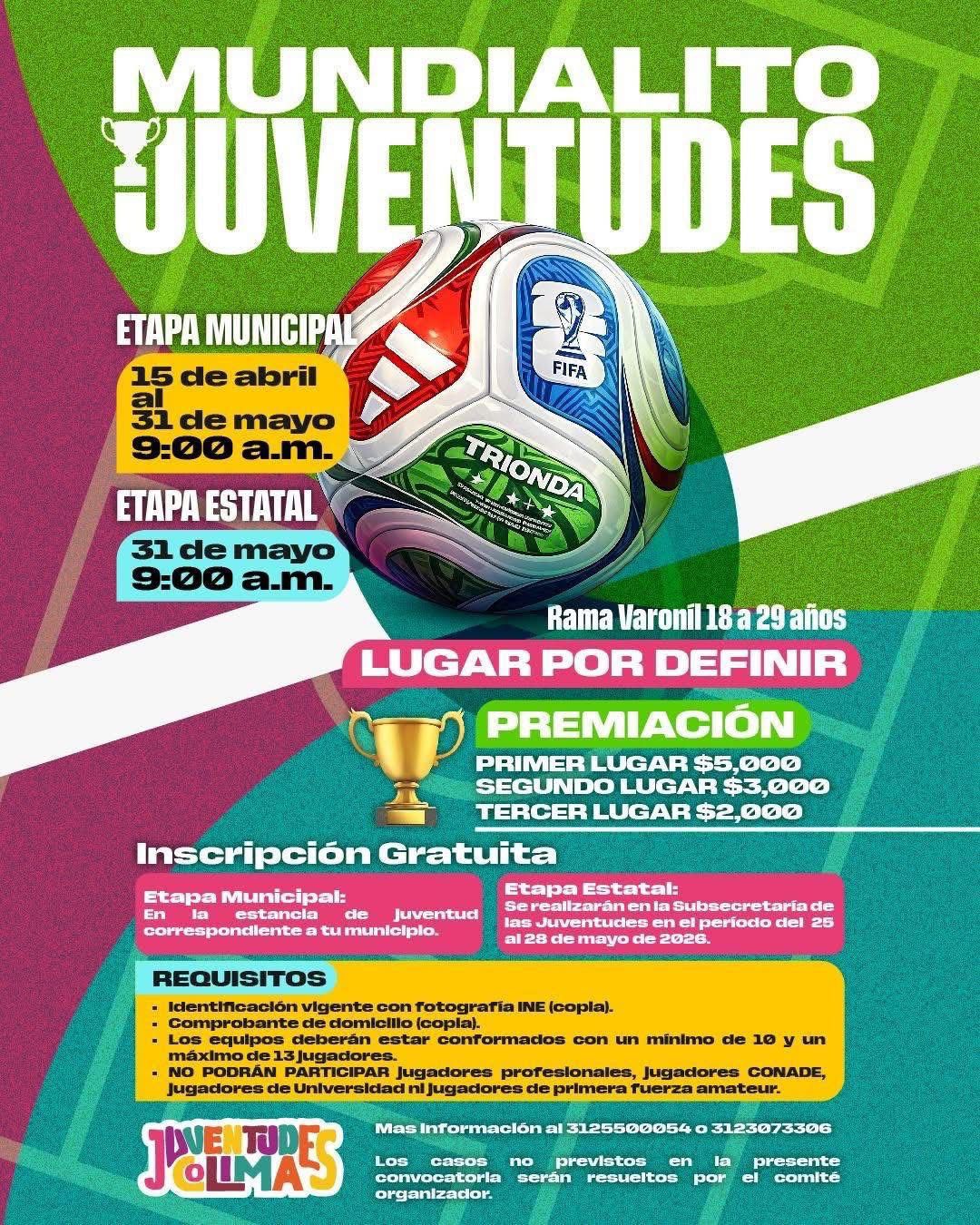 En este momento estás viendo Convoca Ayuntamiento de Armería al Torneo “Mundialito Juventudes” de Fútbol 7