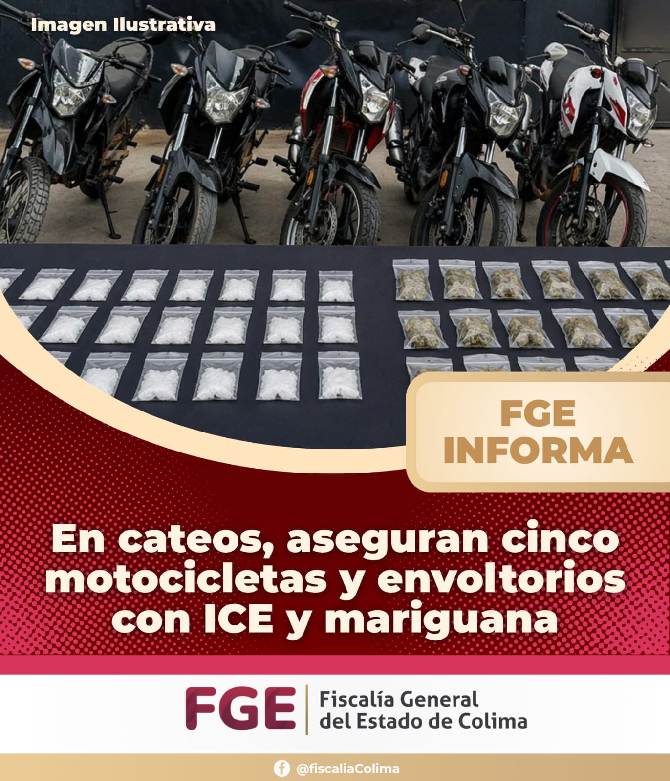 En este momento estás viendo Aseguran cinco motocicletas y envoltorios con enervantes