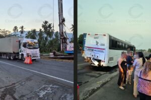 Lee más sobre el artículo Deja 20 lesionados choque entre tráiler y autobús pasajeros en la autopista Colima – Manzanillo