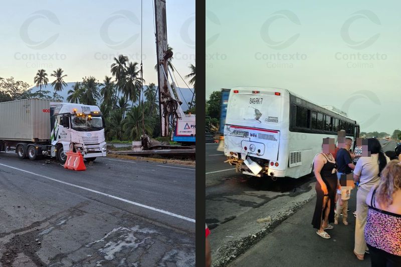 En este momento estás viendo Deja 20 lesionados choque entre tráiler y autobús pasajeros en la autopista Colima – Manzanillo