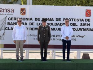 Lee más sobre el artículo Conscriptos del SMN rinden protesta de bandera en Tecomán en el marco del 5 de mayo