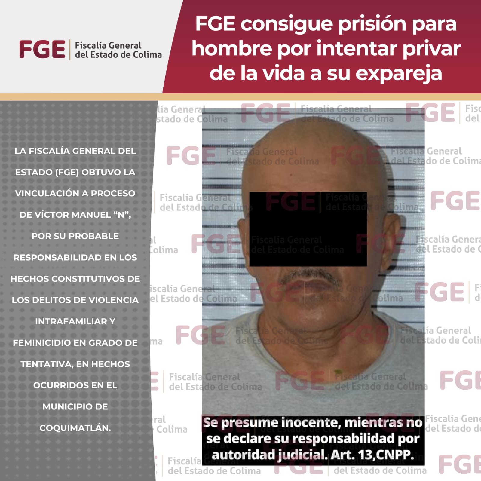 En este momento estás viendo FGE consigue prisión para hombre por intentar privar de la vida a su expareja