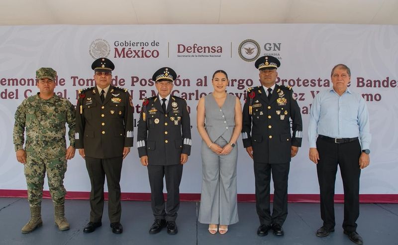 En este momento estás viendo Indira Vizcaíno participó en toma de posesión del General Pérez Vara como nuevo coordinador de la Guardia Nacional en Colima