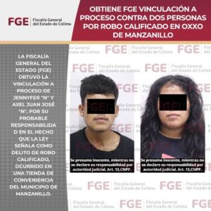 Lee más sobre el artículo Obtiene FGE vinculación a proceso contra dos personas por robo calificado en Oxxo de Manzanillo