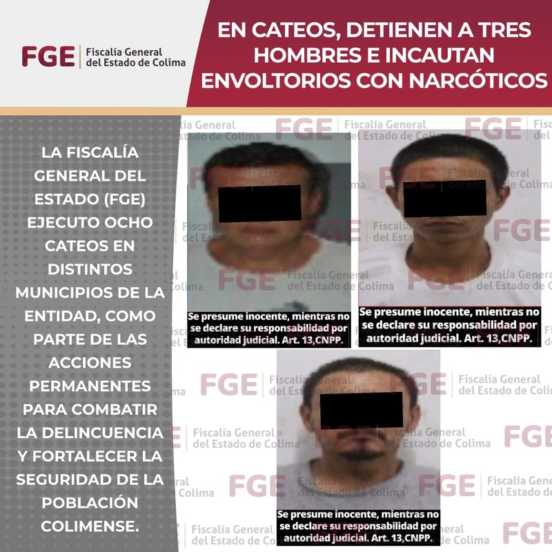En este momento estás viendo En cateos, detienen a tres hombres e incautan envoltorios con narcóticos